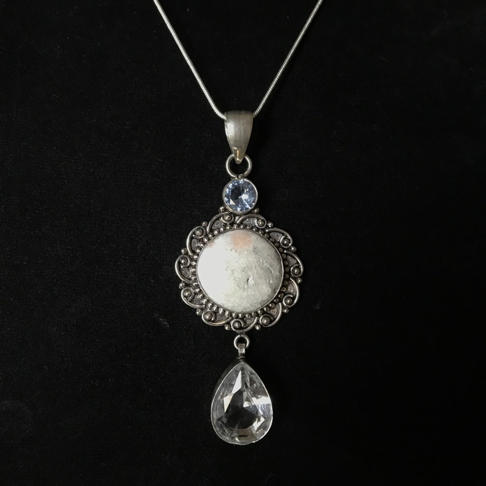 Natural Stone Solid Silver .925Necklace